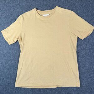 Folk Mens Butter Yellow Crew Neck T Shirt Sz 4 XL Comfy Classic Basic Casual Tee